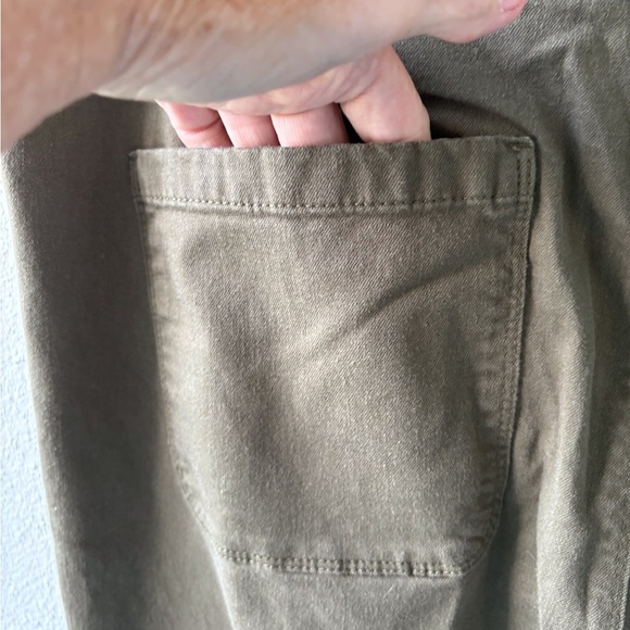 Loft High Rise Straight Olive Green Pants Size 16 Cotton Blend Teacher School - Picture 8 of 12
